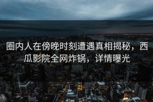 圈内人在傍晚时刻遭遇真相揭秘，西瓜影院全网炸锅，详情曝光