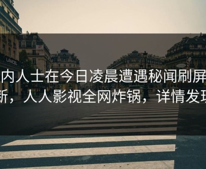 业内人士在今日凌晨遭遇秘闻刷屏不断，人人影视全网炸锅，详情发现