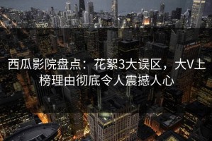 西瓜影院盘点：花絮3大误区，大V上榜理由彻底令人震撼人心