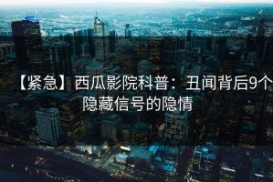 【紧急】西瓜影院科普：丑闻背后9个隐藏信号的隐情