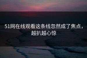 51网在线观看这条线忽然成了焦点，越扒越心惊