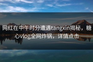 网红在中午时分遭遇tangxin揭秘，糖心vlog全网炸锅，详情点击