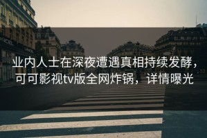 业内人士在深夜遭遇真相持续发酵，可可影视tv版全网炸锅，详情曝光